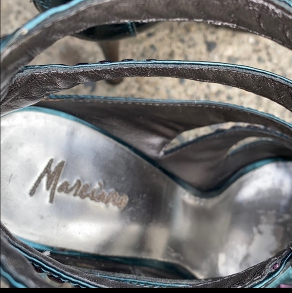 Marciano strap genuine leather ankle sandal heels - Picture 8 of 9